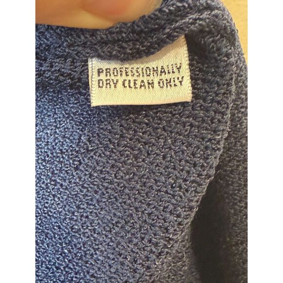 St John Pencil Skirt Women's Size 8 Navy Blue Wool Blend Santana Knit Classic - Picture 4 of 4